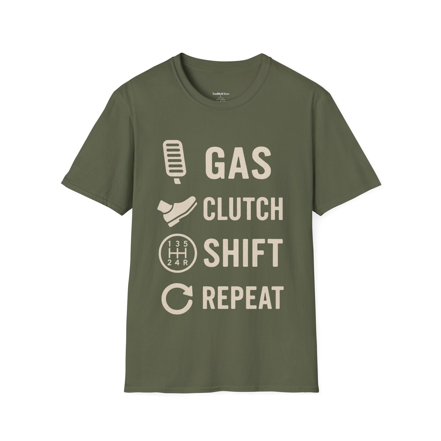 "Gas Clutch Shirt Repeat" Graphic TeeShirt