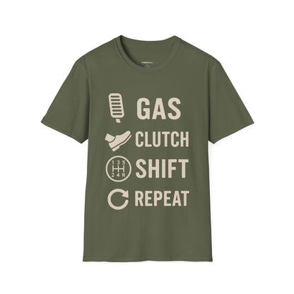 "Gas Clutch Shirt Repeat" Graphic TeeShirt