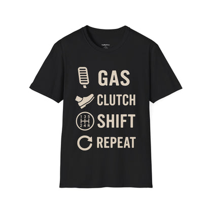 "Gas Clutch Shirt Repeat" Graphic TeeShirt