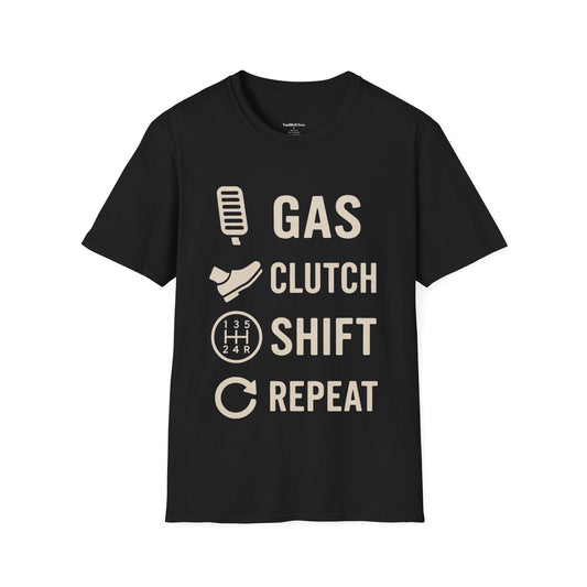 "Gas Clutch Shirt Repeat" Graphic TeeShirt
